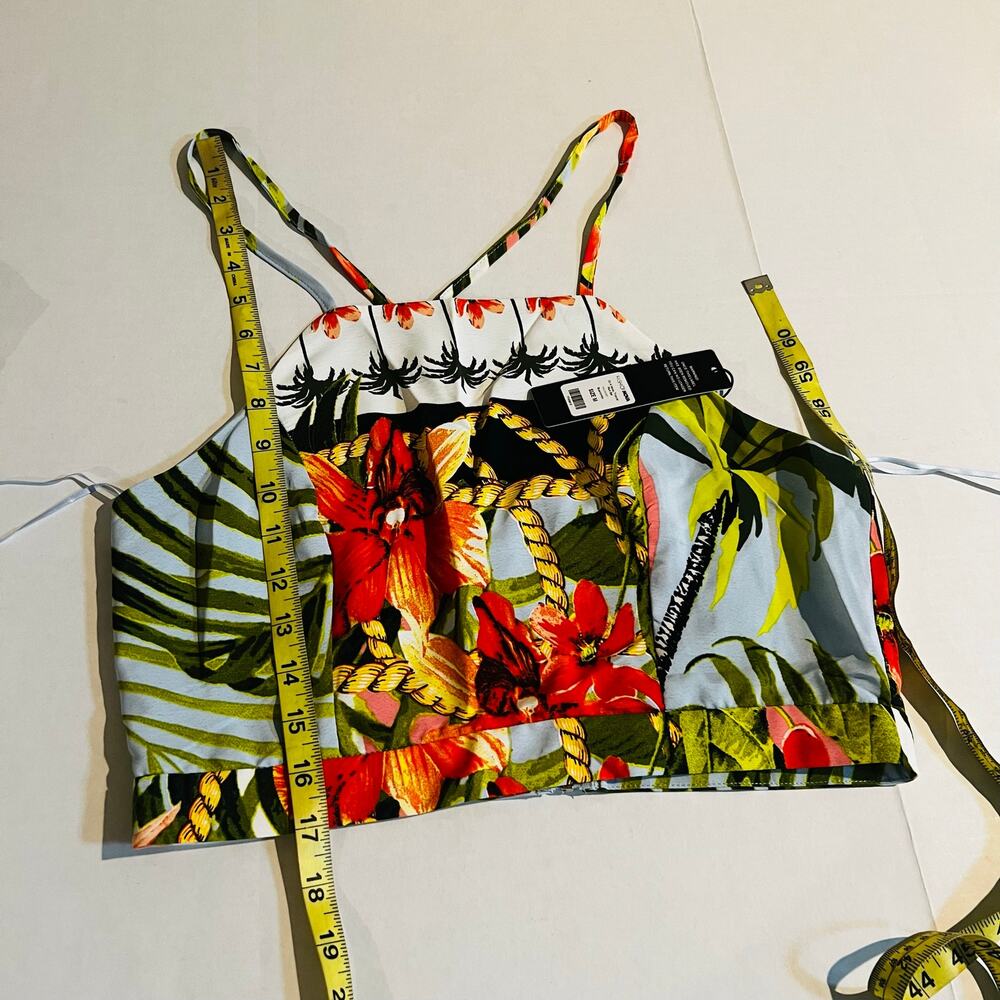Fashion Nova On A Vacay Tropical Print Top Pants Set Size M Medium NWT - Picture 6 of 11